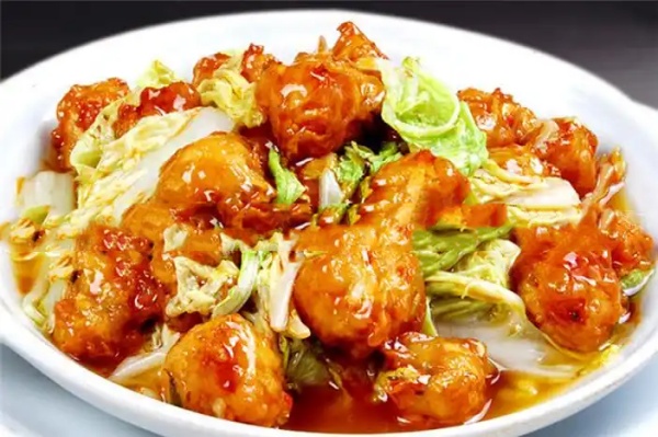 白菜木耳溜丸子